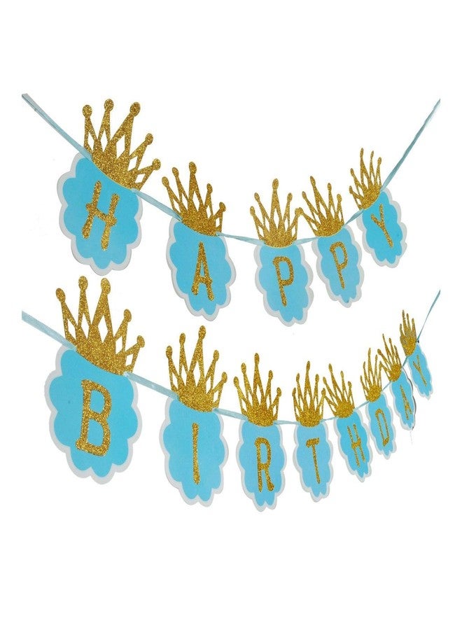 SOI Happy Birthday Toy Banner Set (Blue Glitter Crown) - Image 1